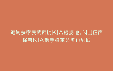 缅甸多家民武拜访KIA根据地，NUG声称与KIA携手将革命进行到底