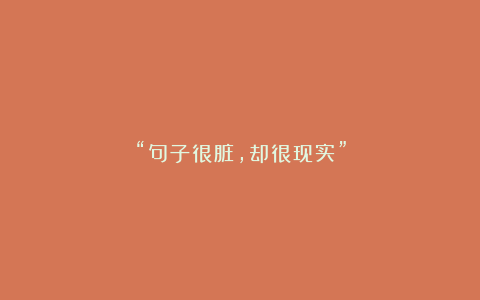 “句子很脏，却很现实”