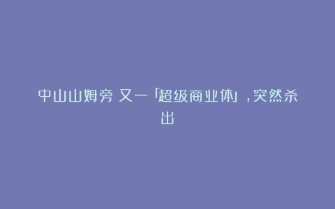中山山姆旁！又一「超级商业体」，突然杀出！