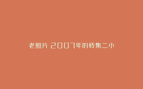 老照片丨2007年的砖集二小