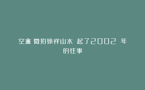 空盦：微拍徐祥山水冊憶起了2002 年的往事