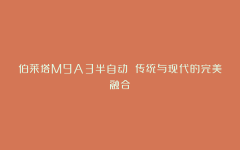 伯莱塔M9A3半自动 传统与现代的完美融合