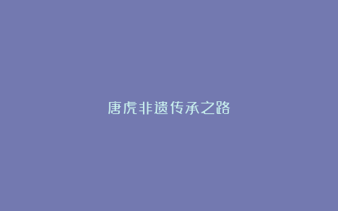 唐虎非遗传承之路