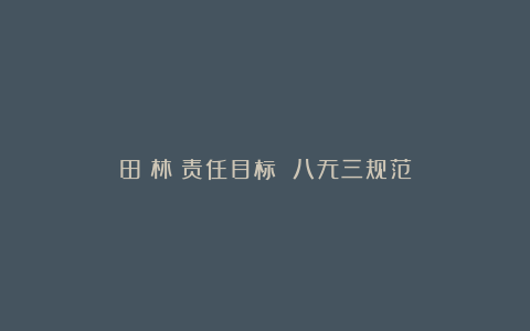 田（林）责任目标 八无三规范