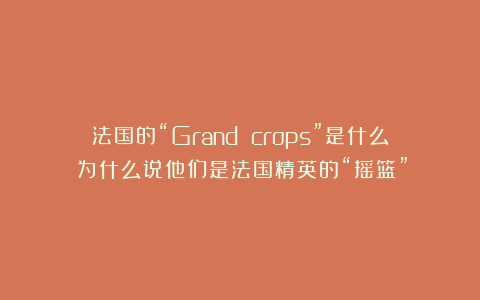 法国的“Grand crops”是什么？为什么说他们是法国精英的“摇篮”？