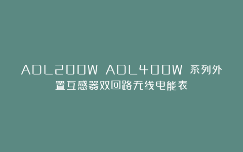 ADL200W ADL400W 系列外置互感器双回路无线电能表