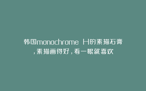 韩国monochrome H的素描石膏，素描画得好，看一眼就喜欢