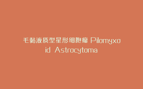 毛黏液质型星形细胞瘤（Pilomyxoid Astrocytoma）