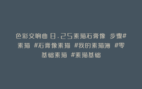 色彩交响曲：8.25素描石膏像 步骤#素描 #石膏像素描 #我的素描簿 #零基础素描 #素描基础