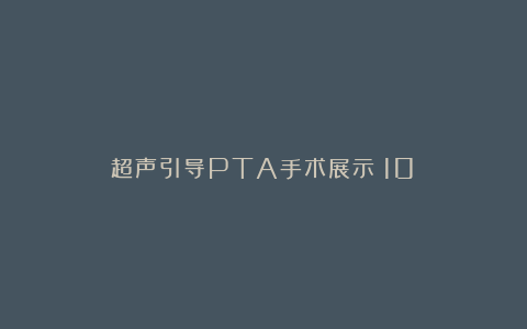 超声引导PTA手术展示（10）