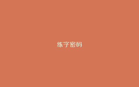 练字密码