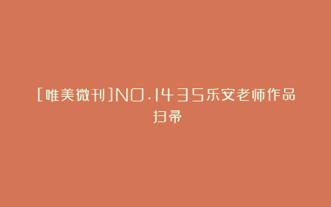 [唯美微刊]NO.1435乐安老师作品《扫帚》