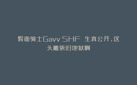 假面骑士Gavv：SHF 生真公开，这头雕依旧地狱啊