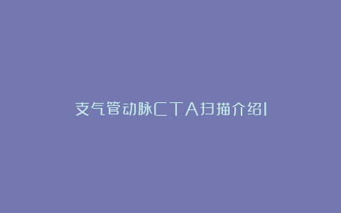 支气管动脉CTA扫描介绍1