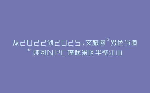 从2022到2025，文旅圈“男色当道”：帅哥NPC撑起景区半壁江山？