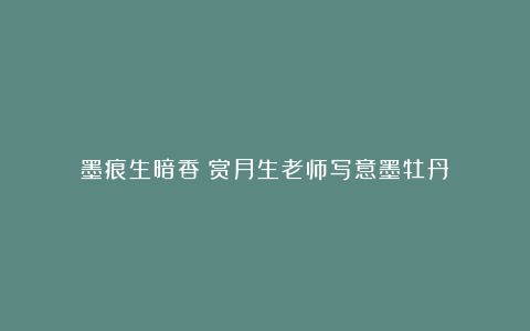墨痕生暗香：赏月生老师写意墨牡丹