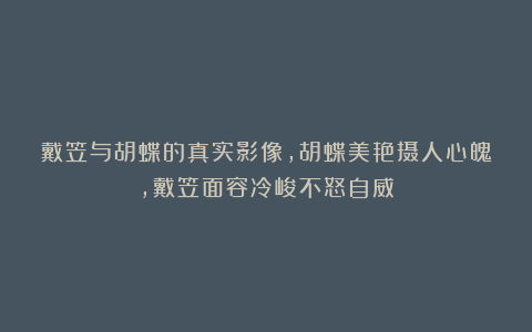戴笠与胡蝶的真实影像，胡蝶美艳摄人心魄，戴笠面容冷峻不怒自威