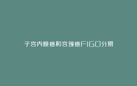 子宫内膜癌和宫颈癌FIGO分期