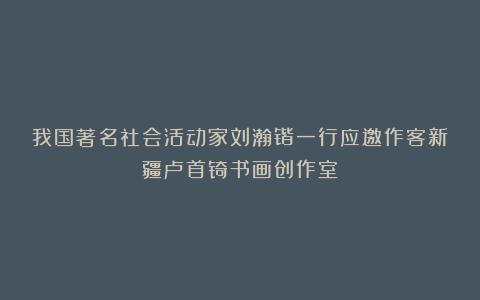 我国著名社会活动家刘瀚锴一行应邀作客新疆卢首锜书画创作室！