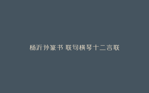 杨沂孙篆书《联句横琴十二言联》