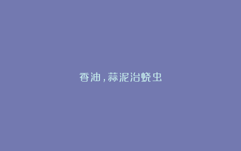 香油，蒜泥治蛲虫
