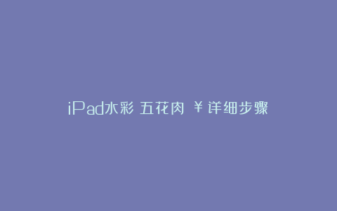 iPad水彩｜五花肉🥩详细步骤