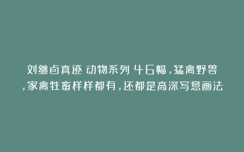 刘继卣真迹《动物系列》46幅，猛禽野兽，家禽牲畜样样都有，还都是高深写意画法