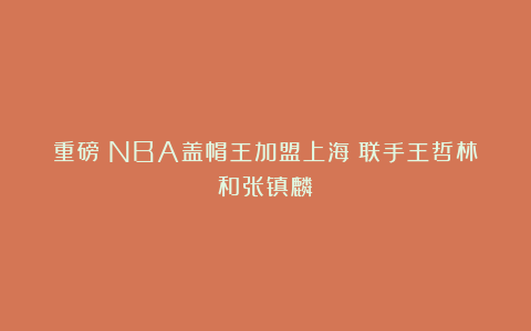 重磅！NBA盖帽王加盟上海！联手王哲林和张镇麟
