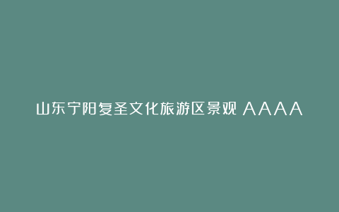 山东宁阳复圣文化旅游区景观（AAAA）