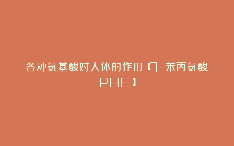各种氨基酸对人体的作用【7-苯丙氨酸（PHE）】