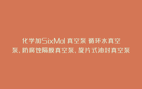化学加SixMol®真空泵：循环水真空泵、防腐蚀隔膜真空泵、旋片式油封真空泵