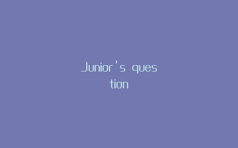 Junior’s question