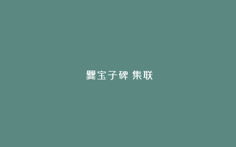 《爨宝子碑》集联