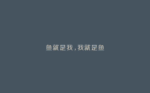 鱼就是我，我就是鱼