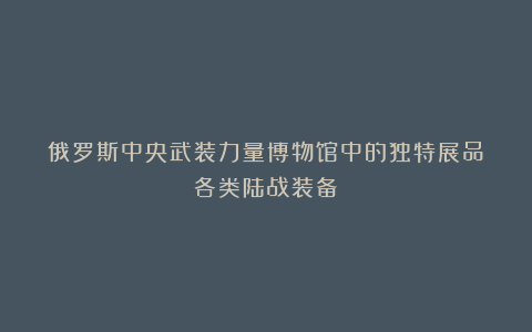 俄罗斯中央武装力量博物馆中的独特展品:各类陆战装备