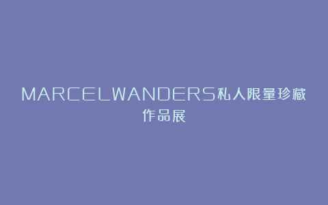 MARCELWANDERS私人限量珍藏作品展
