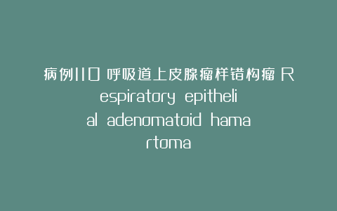 病例110｜呼吸道上皮腺瘤样错构瘤（Respiratory epithelial adenomatoid hamartoma）