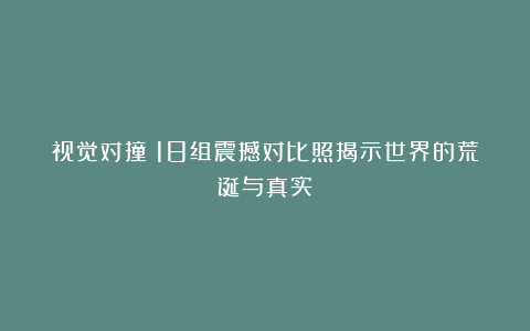 视觉对撞：18组震撼对比照揭示世界的荒诞与真实