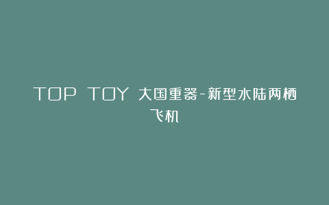 TOP TOY 大国重器-新型水陆两栖飞机