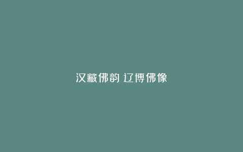 汉藏佛韵：辽博佛像