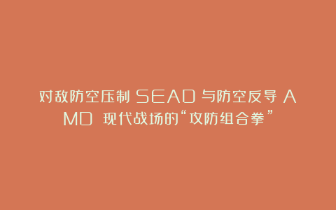对敌防空压制（SEAD）与防空反导（AMD）：现代战场的“攻防组合拳”
