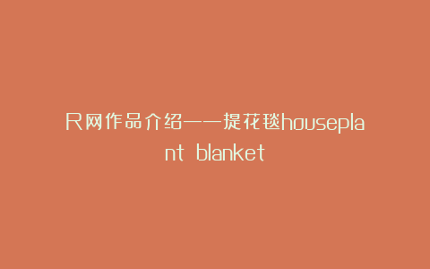 R网作品介绍——提花毯houseplant blanket