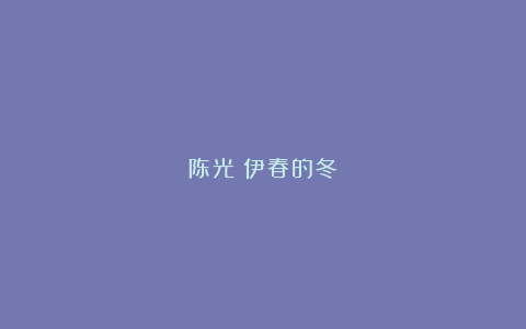 陈光：伊春的冬
