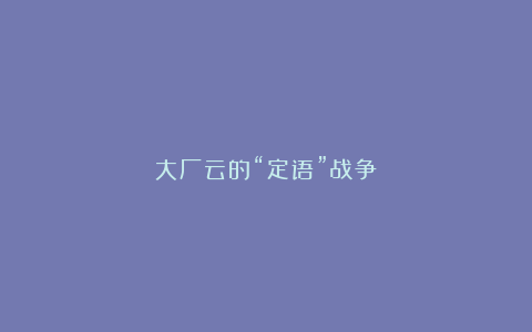 大厂云的“定语”战争