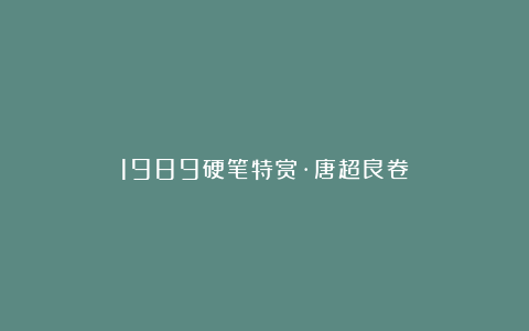 1989硬笔特赏·唐超良卷