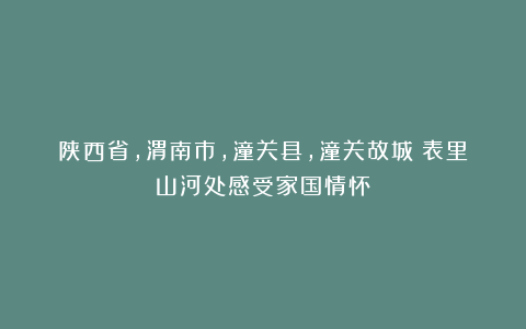 陕西省，渭南市，潼关县，潼关故城：表里山河处感受家国情怀
