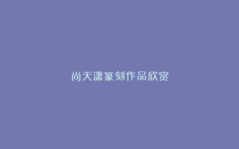 尚天潇篆刻作品欣赏