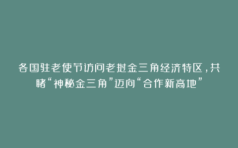 各国驻老使节访问老挝金三角经济特区，共睹“神秘金三角”迈向“合作新高地”