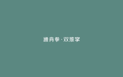 通背拳·双推掌