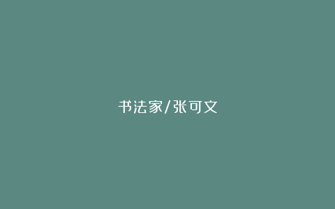 书法家/张可文